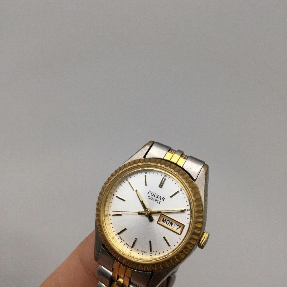 Pulsar Presidential Womens Watch 24mm Two Tone Day Date V783-0030 New Battery 6